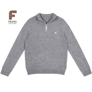 Maglione da Uomo Personalizzato 2025, Misto <span class=keywords><strong>Cashmere</strong></span>, Autunno Inverno, Zip 1/4, Collo Alto, Mezza Lavorazione a Maglia, Manica Lunga - Product Image 1