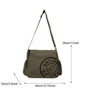 Sac bandoulière vintage en toile, sac messager durable avec fermeture éclair pour usage quotidien - Product Image 3