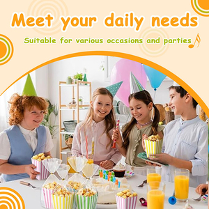 맞춤형 인쇄 친환경 생분해성 식품 학년 튼튼한 판지 생일 파티 간식 사탕 팝콘 용기 상자 홈 - Product Image 2