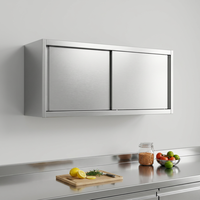 Mesa de Trabajo Comercial de Acero Inoxidable Desmontable con Puertas Correderas, Banco de Almacenamiento Plegable para Restaurante