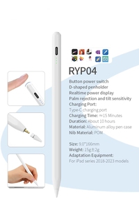 Stylet Noblepen personnalisé avec logo, 1ère génération, pour <span class=keywords><strong>iPad</strong></span> <span class=keywords><strong>Pro</strong></span>/Air, avec rejet <span class=keywords><strong>de</strong></span> la paume, inclinaison magnétique, pression sensible, en plastique et aluminium - Product Image 6