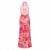 Robe midi décontractée pour femme, imprimé floral, en maille, sans manches, coupe trapèze, taille haute, pour l'été, la plage et les fêtes, lavable, vente en gros OEM