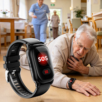 Montre connectée pour personnes âgées avec positionnement GPS AGPS WIFI LBS, alarme de chute SOS, moniteur de fréquence cardiaque, de température, de pression artérielle, IP67, appel bidirectionnel