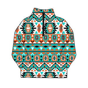 Camisas Infantiles con Estampado Vaquero Occidental Personalizadas, Manga Larga, Cierre de Cremallera, Algodón con Spandex, Transpirables, Casuales, Primavera-Otoño, Venta al Por Mayor - Product Image 3