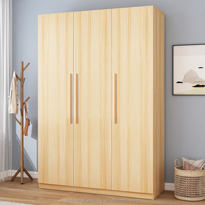 Lemari Pakaian Kayu Modern Populer untuk Apartemen, Kabinet Kecil Penyimpanan <span class=keywords><strong>4</strong></span> Pintu, Sederhana, Ekonomis, Cocok untuk Sewa - Product Image 2