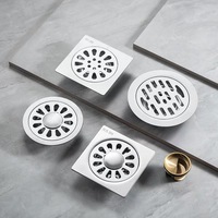 Bonde de sol en acier inoxydable pour salle de bain, machine à laver, balcon, toilettes - Anti-obstruction, imperméable, désodorisant, bonde de sol de douche