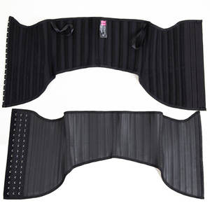 Faja Reductora de Cintura Negra de Látex Liso y Spandex/Nylon con 25 Varillas de Acero, Corsé Entrenador Transpirable, Antibacteriano, de Secado Rápido y Firme - Product Image 3