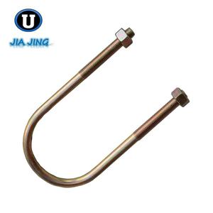 สลักเกลียวชุบสังกะสี ยึดแบบตัวยู สลักเกลียวเหล็ก M10-M36 คุณภาพสูง ตัวยึดแบบตัวยู ตัวหนีบเสาเข็ม ตัวยึดแบบตัวยู - Product Image 5