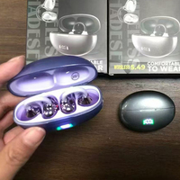 Earbud Penerjemah AI Real-Time Q108 BT 5.4 Nirkabel untuk Olahraga, Musik, Gaming, Layar Digital, Tahan Air IPX5, Latensi Rendah, TWS
