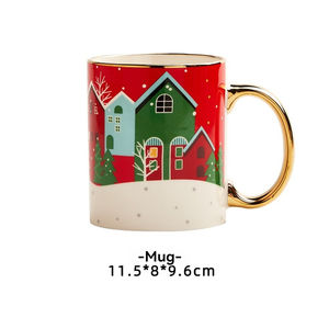 Juego de Vajilla de Cerámica Navideña Personalizable con Logotipo, Tazón para Arroz, Vajilla, Plato para Postre Encantador - Product Image 1