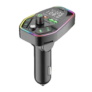 2022 new PD car mobile phone charger with display BT5.0 bluetooth-MP3 player hands-free calling car FM transmitter