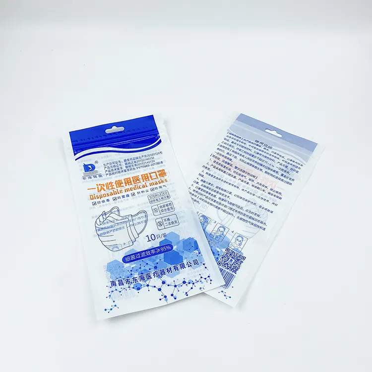 I produttori diretti di alta qualità su ordinazione ldpe sacchetto di plastica N95 medico chirurgica maschera di imballaggio di saldatura a Caldo sacchetto di imballaggio