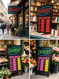 Letrero LED Personalizado con Horario de Apertura, Letrero LED con Horario de Funcionamiento <span class=keywords><strong>Semanal</strong></span> para Cafetería, Tienda Minorista, Letrero de Pared - Product Image 3