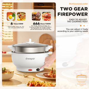 Dreepor หม้อก๋วยเตี๋ยวไฟฟ้าขนาดเล็กพกพาสะดวก, หม้อทำอาหารไฟฟ้าอเนกประสงค์2.4L - Product Image 2