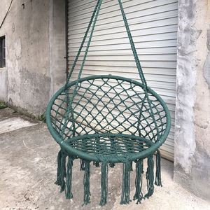 <b>Hanging</b> Basket, Outdoor Handmade Cotton Rope <b>Hanging</b> Chair, Balcony Cradle Chair, Homestay, Tassel - Product Image 4