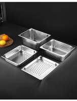 Bac de drainage perforé GN 1/1 en acier inoxydable 201, plaque de cuisson, conteneur Gastronorm moderne pour table vapeur, restaurant