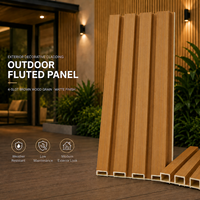 MORLENX Panneau de lames d'extérieur moderne en WPC, aspect bois de cèdre, étanche, pour écran d'intimité de pergola, clôture et mur extérieur