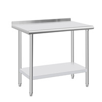 Table de cuisine en acier inoxydable personnalisée pour la préparation des aliments Table de préparation de pizzas Table de restaurant d'hôtel portable d'extérieur