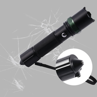 Lampe torche tactique de défense personnelle, rechargeable, en alliage d'aluminium, multifonctionnelle