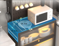 Armoires de rangement de cuisine modernes avec étagère de comptoir pour four à micro-ondes, en métal thermolaqué, décoration intérieure