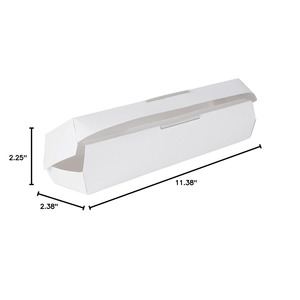 B573 fabriqué <span class=keywords><strong>en</strong></span> usine <span class=keywords><strong>carton</strong></span> pied Long Hot Dog conteneur à clapet blanc <span class=keywords><strong>en</strong></span> gros <span class=keywords><strong>carton</strong></span> compostable recyclable maïs chien boîte - Product Image 4