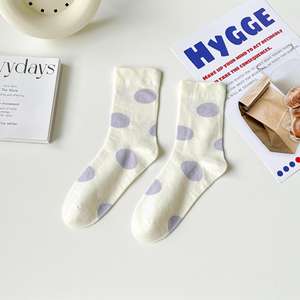 37E primavera y verano calcetines de punto de onda de tubo de escuela secundaria para mujer <span class=keywords><strong>sin</strong></span> hueso, calcetines sueltos acanalados - Product Image 6