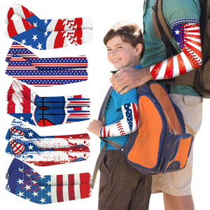 Mangas con estampado de bandera americana para deportes al aire libre, protección UV refrescante, unisex, para adultos, ciclismo, pesca, conducción - Product Image 1