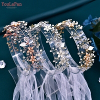 YouLaPan Diadèmes de Mariée Tendance et Élégants, Ornés de Strass Scintillants et de Perles, Coiffe Métallique Faite à la Main pour Fêtes et Anniversaires HP236