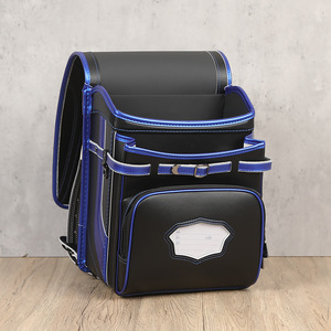Student <b>Backpack</b> 18 In <b>Black</b> With Blue Spine Protecting School Education Unisex - Product Image 4