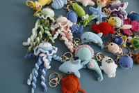 Porte-clés en crochet fait main, créature marine, poupée en laine, cadeau mignon, accessoire pour sac à dos
