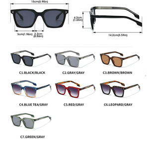 Lunettes de soleil vintage 2026 personnalisées avec logo, pour hommes et femmes, noires, pour la conduite, protection UV400, monture carrée large en TR90 - Product Image 6
