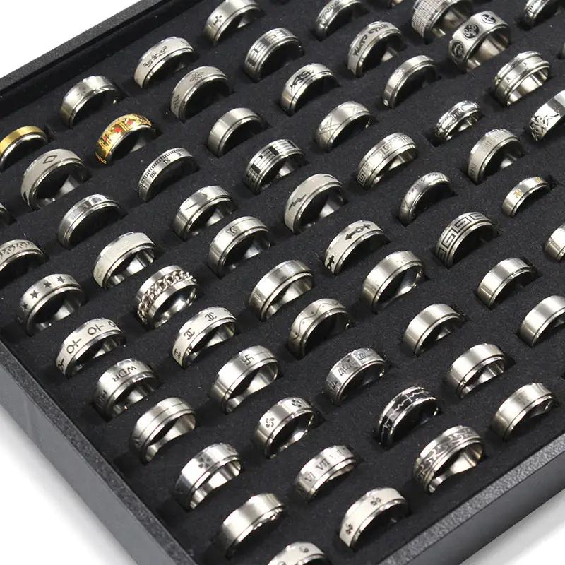 Individuelle einzigartige 8mm-Edelstahlringe 360-Grad-Rotation Schmuck Linderung von Angst Dekompressionsband plattiert Ring für Herren Damen