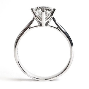 Bague classique en argent sterling 925 plaqué or blanc avec moissanite ronde de 1,0 carat, 4 griffes, D/VVS, bagues de mariage, bijoux pour femmes - Product Image 5