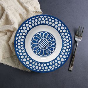 مجموعة زرقاء احترافية يومية من assiet pluines تصنيع بلان إن أو بافاريا أطباق من البورسلين للمطاعم - Product Image 3