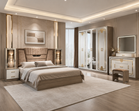 Ensemble de chambre à coucher complet de style turc moderne, lit rembourré avec panneau et rangement, taille King ou Queen, meubles pour la maison