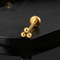Labret à tige filetée sans filetage en titane 18G/16G pour piercing tragus