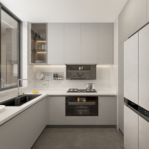 Tùy chỉnh <span class=keywords><strong>MDF</strong></span>/rắn gỗ Inset tủ bếp sang trọng hiện đại Modular được xây dựng trong với cửa kính đựng thức ăn lưu trữ thương mại ngoài trời - Product Image 4