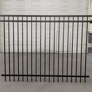 Tùy chỉnh sơn tĩnh điện phẳng hàng đầu hàng rào mạ kẽm rèn sắt thép hàng rào ngoài trời Vườn an ninh hàng rào tấm - Product Image 2