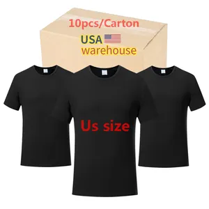 Chemises de sublimation 100 polyester coton sentir nous entrepôt sublimation hommes en gros 100 polyester blanc t-shirts pour l'impression