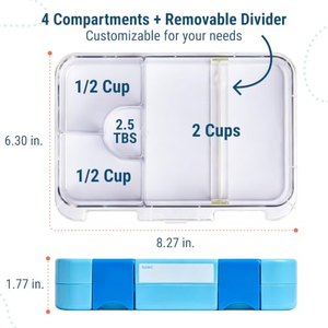 Boîte à bento portable, réutilisable, empilable, mignonne, avec couvercle en plastique, 3 compartiments, étanche, passe au lave-vaisselle, pour adultes et enfants - Product Image 2