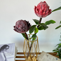 Tiges d'abricot artificielles floquées de qualité supérieure, parfaites pour la décoration intérieure bohème, la mise en scène d'événements et les créations florales DIY, disponibles en rouges vifs