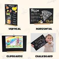 Lot de 8 tableaux noirs de table de 12 pouces avec base en bois, réutilisables, double face, pour messages et menus