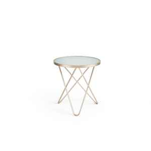 Mesa de Centro DB Valora de Vidrio Esmerilado con Acabado Champán, Diseño Contemporáneo para Sala de Estar - Product Image 1