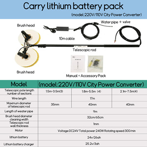 Kính thiên văn sợi carbon năng lượng mặt trời bảng điều khiển bàn chải-điện xoay đầu kép với Nylon lông, nước-fed cửa sổ & PV Cleaner - Product Image 4