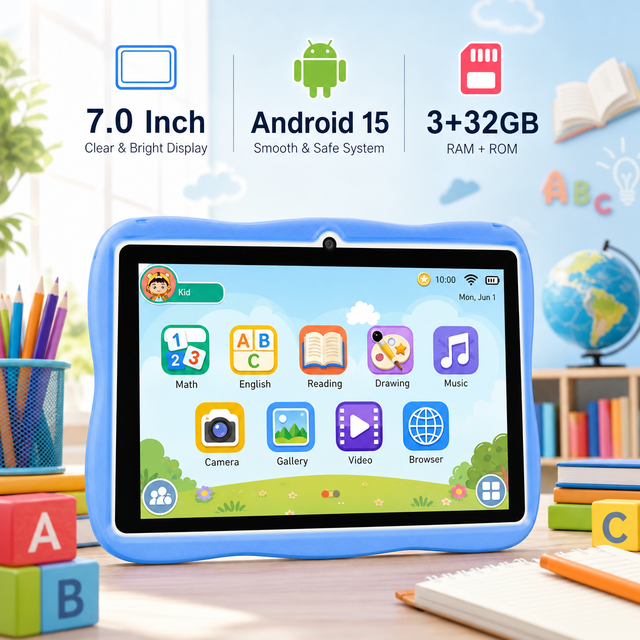 Android 15 GMS Tablette Pour Enfants 7 Inch Screen Allwinner A333 3GB+32GB/4+64GB Children Tablet Parent Control Kids Tablet PC