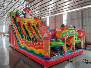 Le plus populaire en gros Combo gonflable Jump House <span class=keywords><strong>Rouge</strong></span> Bleu Bounce Combo Gonflable Ball Pit avec toboggan - Product Image 5