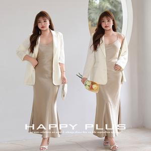 Robe de soirée élégante en satin champagne Runqi, col en V, jupe longue avec bretelles, taille plus - Product Image 2