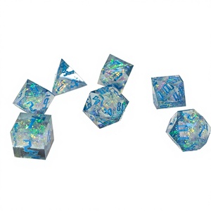 Dado Hecho a Mano para D&D, Juego Completo de Dados para <span class=keywords><strong>Dungeons</strong></span> and Dragons, Dados para Juegos de Rol de Mesa - Elfo Azul - Product Image 1