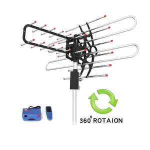 Antena tv kontrol jarak jauh, hdtv aerial jarak jauh, antena tv luar ruangan, antena 360 rotor hd tv uhf vhf fm 150 mil