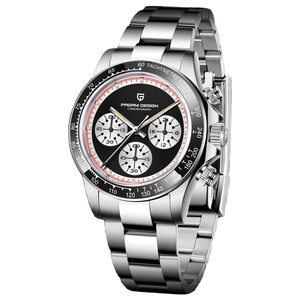 Custom logo Mens Watch Dial Crown Case Back Buckle OEM logo Japan Quartz Men Stainless Steel Watch - Product Image 1